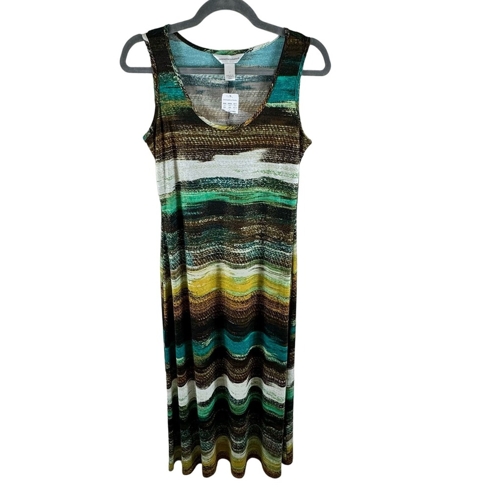 Christopher & Banks NWT Sleeveless Scoop Neck Shimmery Stretchy Maxi Dress Small